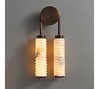Alabaster Wall Sconce-Natural Marble Stone Sconce Lighting Modern 3000K LED Wall Light Fixture Mid Century Wall Mounted Lamp Spain Alabaster Marble Vanity Lights For Bedroom Hallway Living Room Stairs