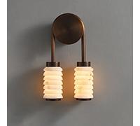 Alabaster Wall Sconce-Natural Marble Stone Sconce Lighting Modern 3000K LED Wall Light Fixture Mid Century Wall Mounted Lamp Spain Alabaster Marble Vanity Lights For Bedroom Hallway Living Room Stairs