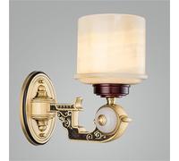 Alabaster Wall Sconces, Marble Wall Lighting Cylindrical Lampshade, Brass Bedside Wall Lamp, Indoor Vanity Light Fixtures for Hallway Bathroom Living Room Villa Hall Restaurant(B)