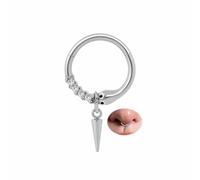 ALACLO Dangle Septum Rings, 316L Surgical Steel Snake Nose Rings for Women Men, 16G 8mm Tragus, Helix, Rook, Daith, Cartilage Earrings Piercing Jewelry, 16 gauge(1.2mm)-8mm, Stainless Steel, cubic