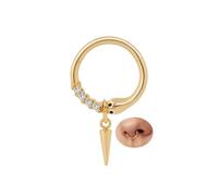 ALACLO Dangle Septum Rings, 316L Surgical Steel Snake Nose Rings for Women Men, 16G 8mm Tragus, Helix, Rook, Daith, Cartilage Earrings Piercing Jewelry, 16 gauge(1.2mm)-8mm, Stainless Steel, cubic