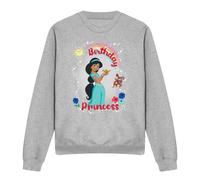 Aladdin Birthday Princess With Jasmine & Abu Sweatshirt Light Grey | Size: XL Aladdin Light Grey XL