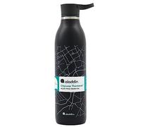 Aladdin CityLoop Insulated Flask 0.6 L Lava Black + Print | Thermal bottle, lava black with print, finger loop, food-safe steel, 12 hours cold retention, non-slip coating