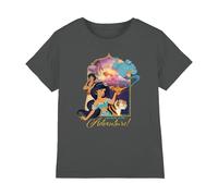 Aladdin Disney Boys Jasmine, Abu, Rajah, Genie are Ready for Adventure Unisex Kids T-Shirt, Charcoal, 5-6 Years UK