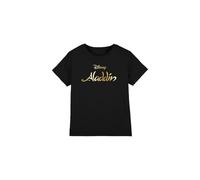 Aladdin Disney Boys Logo Unisex Kids T-Shirt, Black, 9-10 Years UK