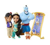 Aladdin Disney Princess Storytelling Gift Set, Includes 6” / 15cm Articulated Jasmine Dolls, Genie, Abu and the Magic Carpet