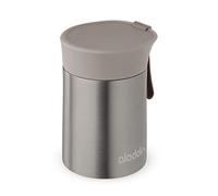 Aladdin Enjoy Thermavac Stainless Steel Food Jar 0.4L - Keeps Hot or Cold for 5.5 Hours - Double Wall Vacuum Insulation Lunch Box - Leakproof - Silicone Strap - BPA-Free