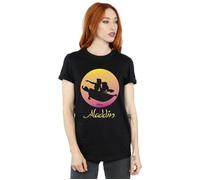 Aladdin Flying Sunset Cotton Boyfriend T-Shirt Disney Black 4XL