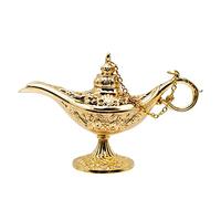Aladdin Genie Magic Lamp, Legend Metal Carved Wishing Light Pot Decor