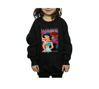 Aladdin Girl's Jasmine Montage Sweatshirt in Black | Size: 5-6 Years Aladdin Black 5-6 Years
