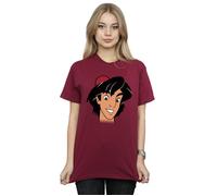Aladdin Headshot Cotton Boyfriend T-Shirt Disney Burgundy L