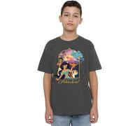 Aladdin Jasmine, Abu, Rajah, Genie are Ready for Adventure Unisex Kids T Shirt, Charcoal, 9-10 Years