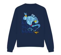 Aladdin Let's Make Some Magic With The Genie Sweatshirt Navy | Size: Large Aladdin Navy L