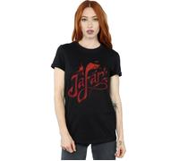 Aladdin Movie Jafar Flames Logo Cotton Boyfriend T-Shirt Disney Black XXL