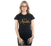Aladdin Movie Logo Cotton T-Shirt Disney Black XXL