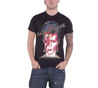 Aladdin Sane Face Portrait T Shirt David Bowie Black XL