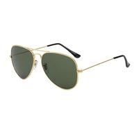 ALADDINLUX AirMen - Men sunglasses, retro aviator style, Dark Green lens, metal frame.Eagle Eyes Aviator style sunglasses,Give away glasses leather bags