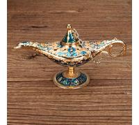 Aladdin's lamp Golden Blue Classic Vintage Aladdin Light Zinc Alloy Magic Genie Costume Prop Lamp Home Tabletop Decoration