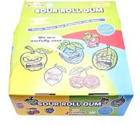 Aladdins Sweets Halal Sour Roll BubbleGum 36 x 40g Party Bags