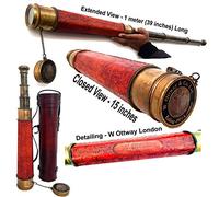 ALADEAN Large Brass Telescope Ottway London 39" (1meter) Long Rare Heavy Antique Royal Spyglass Scope Super Magnification Zoom Replica Ealing 1915