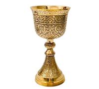ALADEAN Vintage Chalice Goblet | 1x Royal Wine Cups of King Arthur - Renaissance Medieval Gifts for Communion, Christmas Pack of 1pc (King Chalice), Gold