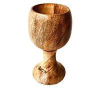 ALADEAN Wooden Goblet Cup 6" - Handmade Mango Wood Vintage Chalice Wine Drinking Goblet Cup Gift 5oz Capacity for Congregations, Wedding Anniversary Party Christmas Eucharist, Kiddush Cup (1Pc)