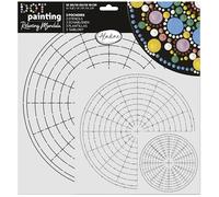 Aladine - 3 Template Stencils for Mandalas & Dot Painting - Geometic Circles with Lines to Create Mandalas - 81275
