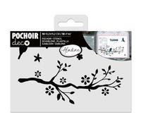 Aladine - 81273 Stencil Cherry Blossom Branch 15 x 10 cm - Stencil for Decorating All Surfaces - Felt-Tip Stencil, Painting, Airbrush Drawing