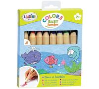 Aladine - Baby Jumbo Colors - Set of 8 Colour Pencils - Soft and Washable Trace - Easy to Handle Pencils - From 2 years old