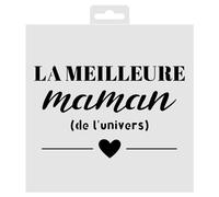 Aladine - Best Mum Stencil 19 x 19 cm - Stencil for Decorating All Surfaces - Stencil, Felt, Paint, Airbrush - Tribute to The Best Mom - 81233