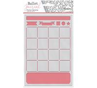 Aladine - Calendar Stencil for Bullet Journal - Scrapbooking and Craft - A5 Size Stencil with Brush Style Letters