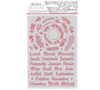 Aladine - Crowns, Days and Months Stencil for Bullet Journals - Scrapbooking and Crafts - A5 Size Stencil with Brush Style Letters