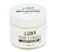 Aladine - Izink Jasmine Embossing Powder - Embossing - 3D Volume Effect for Scrapbooking and Creative Cartery - White Colour Relief Scrap - 25 ml jar