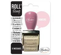 Aladine - Roll' Stamp Mood - Wheel Stamp - 12 Messages to Stamp Everywhere - Ideal for Bullet Journal, Scrapbooking 02160 Black