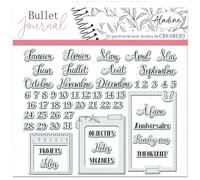 Aladine Stamp Set, Black, Clear Month Organization, Hundreds of Designs, Ideal for Bullet Journal, Notebooks, DIY Crafts, Wide, Acrylic, Rectangular