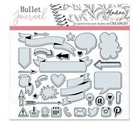 Aladine - Stampo Bullet Clear Banners & Icons - Silicone Foam Stamp Sheet - Ideal for Bullet Journal, Scrapbooking, Notebooks - DIY Creative Hobbies