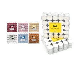 Aladino 150 Tea Lights Candles Scented Tealights- 25 x 6 Scents Mixed Pack - Cotton Flowers, Mixed Berries, Citrus, Rose, Lavender & Cinnamon & 8 Hour Tea Lights Candles (50 Pack)