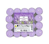 Aladino 7 Hour Nightlight Candles - Pack Of 20 - Lavender Scented Long Burning Tealights - Relaxing Home Fragrance Candles