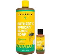 Alaffia Authentic Afican Black Soap Peppermint, 32 Ounce