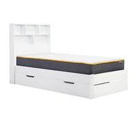 alafia wooden storage single bed in white