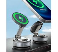 ALAFLY 15W Fast Charging Magnetic Car Phone Holder, New Elastic Suction Cup Phone Holder with Stronger Suction, 360° Adjustable Wireless Charger Car Mount for Magsafe iPhone 16 15 14 13 12