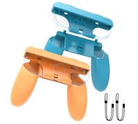 ALAFLY 2-in-1 Grips Compatible with Nintendo Switch 2 Joycons for Fitness Boxing, Anti-Slip Wrist Strap & Wear-Resistant Handle for Switch2 2025, 1-Blue & 1-Orange
