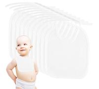 ALAHUGYEF Baby White Bib for Painting, 12 Pcs Waterproof Cotton Baby Bibs for Boys Girls, Dribble Drool Burping Bibs for Feeding Teething, Shower Party Gifts