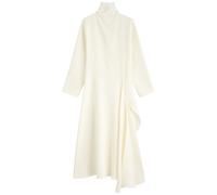 Alaïa Draped Asymmetric Silk-blend Midi Dress - White - 36 (UK8 / S)