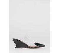 ALAÏA Le Caur Patent Leather Wedge Mules with Almond Toe - Size: 40 - female