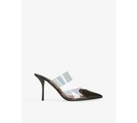Alaia Womens Alaia Cœur 90 Patent-Leather Heeled Mules Khaki Eur 37.5 / 4.5 UK Women