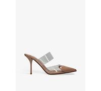 Alaia Womens Alaia Cœur 90 Point-Toe Patent-Leather Mules Blush Eur 40 / 7 UK Women