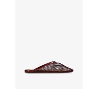 Alaia Womens Alaia Net Leather Mules Wine Eur 37 / 4 UK Women