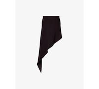 Alaia Womens Alaia Pointed Asymmetric Woven Mini Skirt Aubergine 10