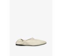 Alaia Womens Alaia Ruched Slipper Leather Flats Bone Eur 39 / 6 UK Women